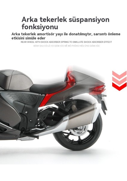 1:9 Büyük Boy Suzuki GSX1300 Alaşımlı Motosiklet Aydınlatma Modeli Oyuncak Araba (Yurt Dışından) indirimleri