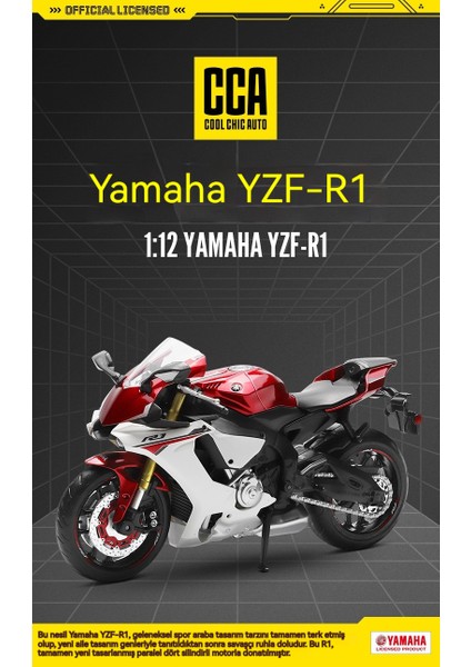 1:12 Yamaha Yzf-R1 Alaşımlı Motosiklet Lokomotif Modeli (Yurt Dışından) fiyatları