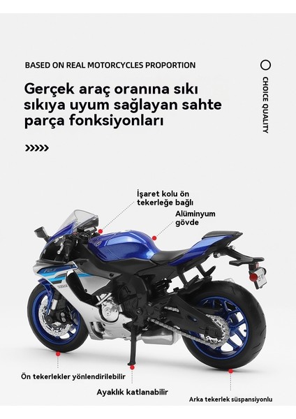 1:12 Yamaha Yzf-R1 Alaşımlı Motosiklet Lokomotif Modeli (Yurt Dışından) modelleri