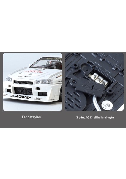 1:24GTR Skyline Jdm Modifiye Alaşım Araba Modeli (Yurt Dışından) fiyatları