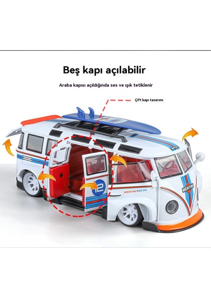 1:24 Otobüs T1 Minibüs Alaşımlı Otomobil Modeli (Yurt Dışından) indirimleri