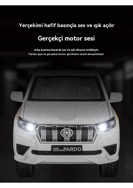 1:24 Otoriter Prado Alaşımlı Oyuncak Offroad Araba Modeli (Yurt Dışından) indirimleri