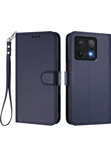 Xiaomi 14T Deri Cüzdan Standı Telefon Kılıfı Bilek Kayışı ile (Yurt Dışından)