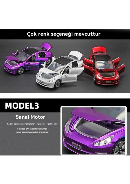 1:32 Tesla Model3 Elektrikli Otomobil Modeli (Yurt Dışından) fiyatları