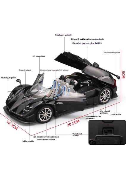 1/24 Pagani Zonta Hp Alaşımlı Araba Modeli Cabrio Spor Araba Modeli Çocuk Oyuncak Araba (Yurt Dışından) fırsatları