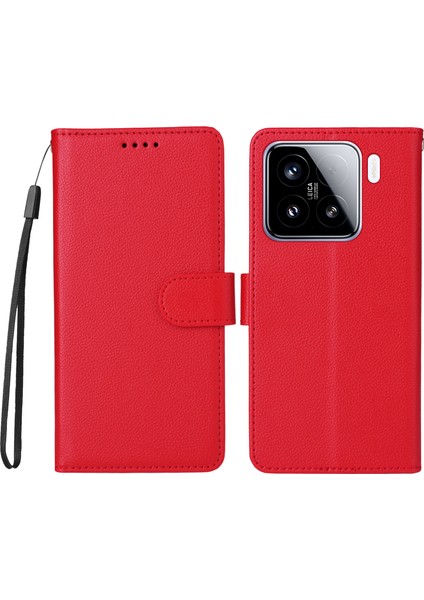Xiaomi 15 Rfıd Engelleme 3 Kart Yuvası Pu Deri Telefon Kılıfı Bilek Kayışı ile (Yurt Dışından)