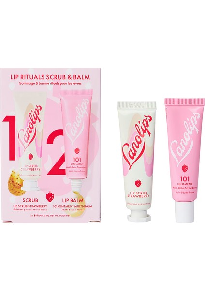 Çilekli Dudak Peelingi ve Balsam Ritüeli - Dudak Balsamı ve Peelingi