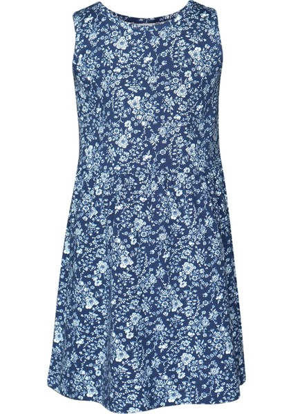 Midnight Garden Kız Çocuk Desen Kolsuz Elbise