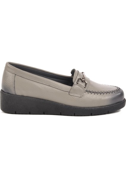 BB095 Z Gri Hakiki Deri Kadın Günlük Ayakkabı modelleri