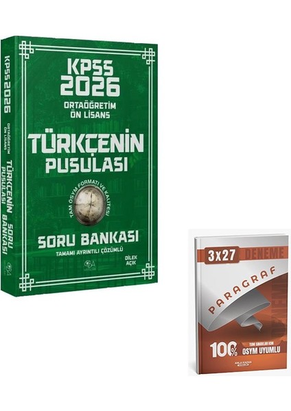 Cba Yayınları 2026 Kpss Lise Ortaöğretim Ön Lisans Türkçenin Pusulası Soru Bankası Çözümlü