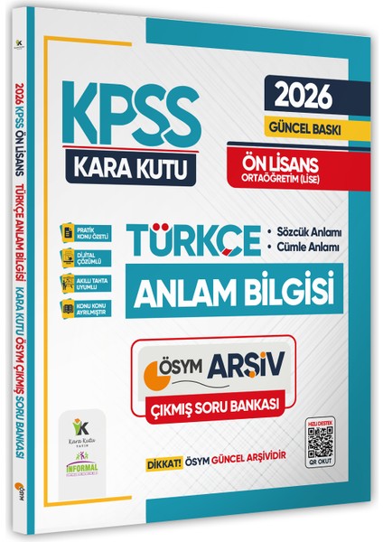 2026 Kpss Önlisans/ortaöğretim Türkçenin Kara Kutusu Anlam Bilgisi Ösym Çıkmış Çözümlü Soru Bankası