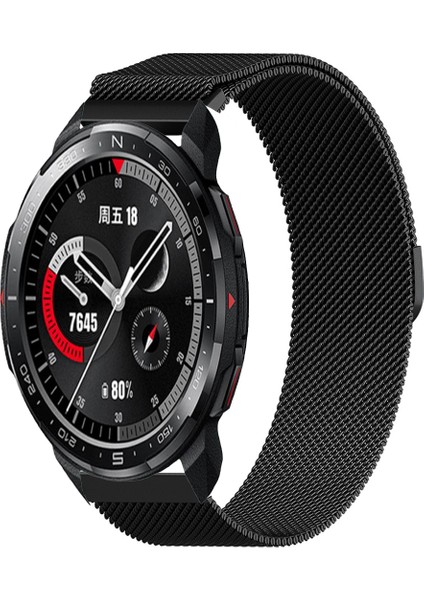 Honor Watch Gs Pro Uyumlu Kordon Hasır Metal Örgü Mıknatıslı Kayış