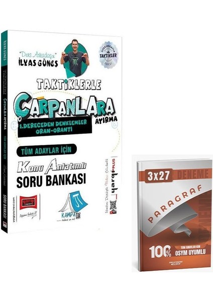 Yargı 2026 Yks Tyt Ayt Kpss Taktiklerle Çarpanlara Ayırma, 1. Dereceden Denklemler, Oran Orantı Konu Anlatımlı Soru Bankası+Anla Kazan Paragraf