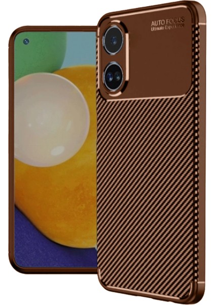 Oppo A60 Kılıf Kamera Korumalı Brushed Karbon Tasarım Tpu Kapak