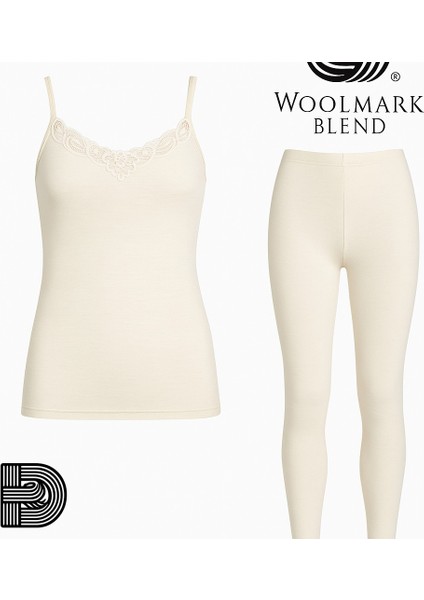 Ip Askılı Dantelli Ikili Yün Içlik Takım