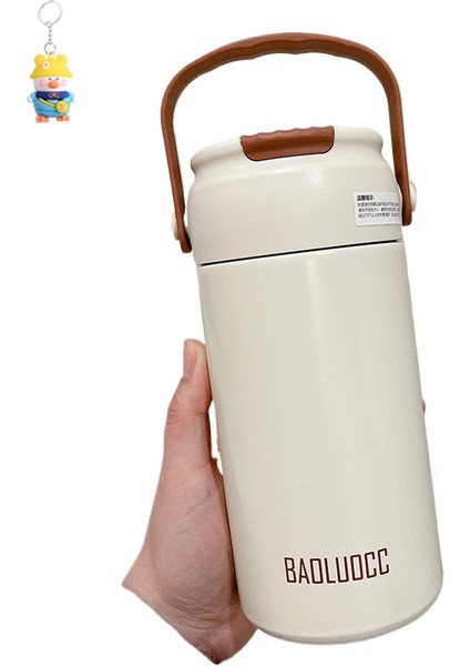 Çay ve Su Ayırma Termos Bardağı, Büyük Kapasiteli Kız Çay Ayırıcı Pipetli Su Bardağı, Taşınabilir Kayışlı Çiçek Çay Bardağı (Yurt Dışından)