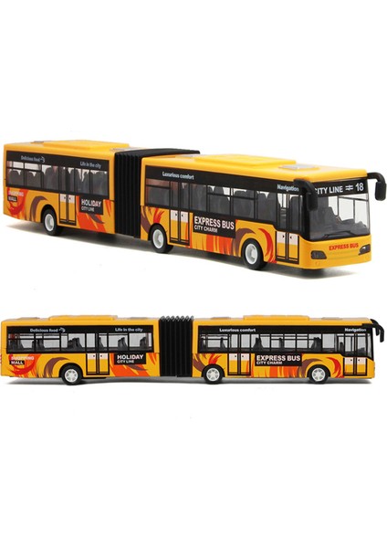 1:32 Alaşım Çift Bölümlü Uzun Otobüs Otobüs Modeli (Yurt Dışından)