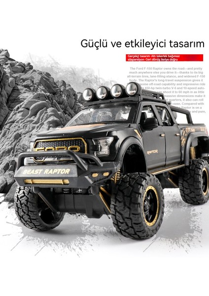 1:24 Ford Raptor F150 Offroad Altın Araba Modeli Oyuncak Araba (Yurt Dışından) modelleri