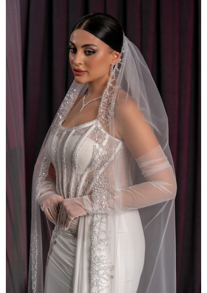 D315DESENLİ Gelin Duvağı modelleri