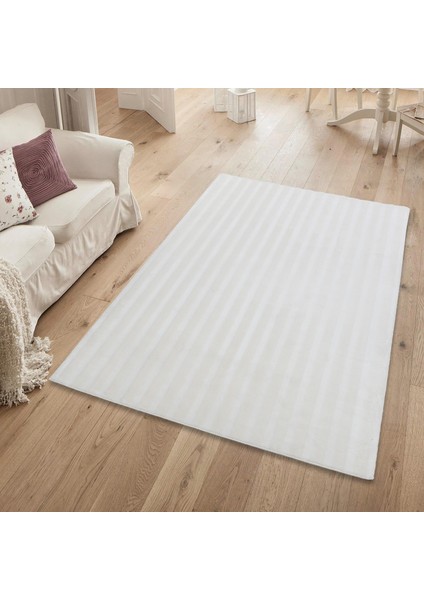 Krem Yumuşak Bubble Peluş Halı Yolluk – Kaymaz Tabanlı, Yıkanabilir B001A_CREAM