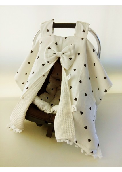 % 100 Pamuk Muslin Puset Örtüsü ve Puset Minderi 2 Parça modelleri