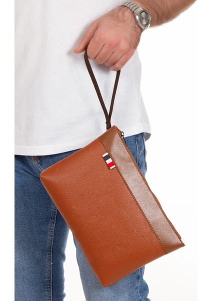 Deri El Askılı Dosya Evrak Günlük Portföy & Clutch Çanta NEW113 - Taba fiyatları