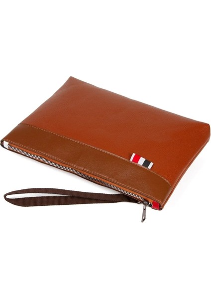 Deri El Askılı Dosya Evrak Günlük Portföy & Clutch Çanta NEW113 - Taba fırsatları