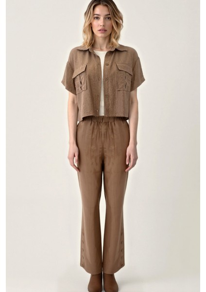 Kapak Cepli Krinkıl Kumaş Gömlek