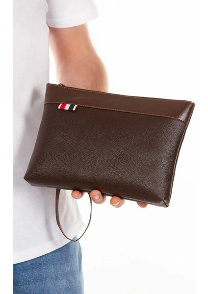 Deri El Askılı Dosya Evrak Günlük Portföy & Clutch Çanta NEW113 - Kahverengi modelleri