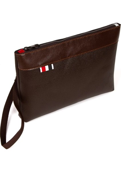 Deri El Askılı Dosya Evrak Günlük Portföy & Clutch Çanta NEW113 - Kahverengi indirimleri