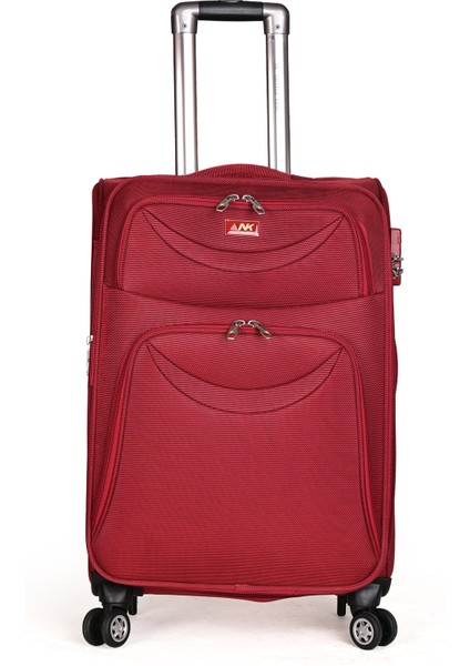 8104 Orta Boy Kumaş Valiz – Hafif, 360° Tekerlekli ve Şifreli Kilit Sistemli