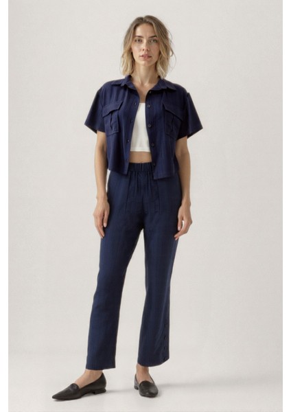 Kapak Cepli Krinkıl Kumaş Gömlek