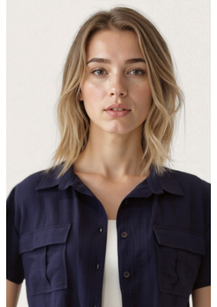 Kapak Cepli Krinkıl Kumaş Gömlek fırsatları