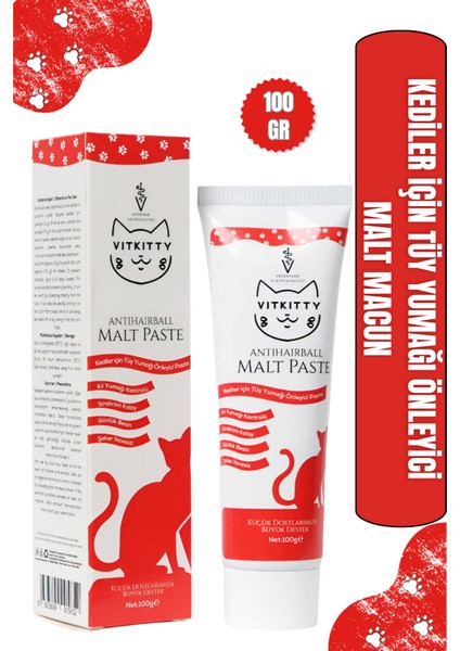 Kediler Için Tüy Yumağı Önleyici Malt Macunu 100G (Antıhaırball Malt Past)