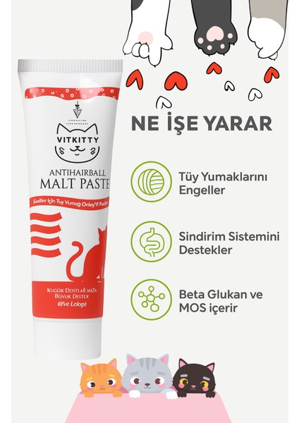 Kediler Için Tüy Yumağı Önleyici Malt Macunu 100G (Antıhaırball Malt Past) fiyatları