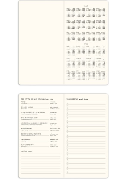 2026 Yılı Haftalık Keten Cep Ajandası 12 Aylık Pembe fırsatları