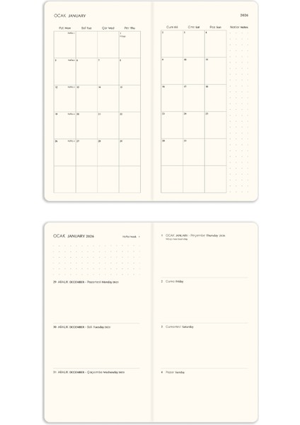 2026 Yılı Haftalık Keten Cep Ajandası 12 Aylık Pembe indirimleri