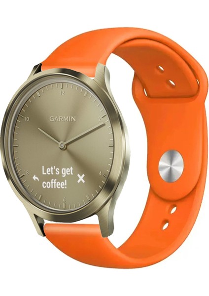 Garmin Vivomove Trend ile Uyumlu Kordon Yumuşak Dokulu Esnek Jel Silikon Kayış