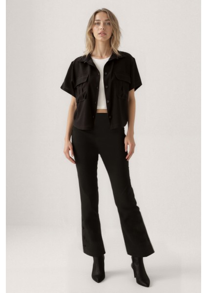 Kapak Cepli Krinkıl Kumaş Gömlek