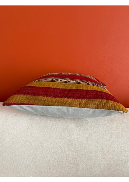 40X40 cm Çizgili Desen Eski Antik El Dokuma Kilimden Kırlent Kılıfı fırsatları