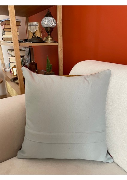 40X40 cm Çizgili Desen Eski Antik El Dokuma Kilimden Kırlent Kılıfı indirimleri