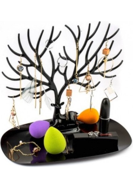 Siyah Geyik Tasarımlı Takı Düzenleyici, Yüzük, Küpe, Kolye Askısı fırsatları