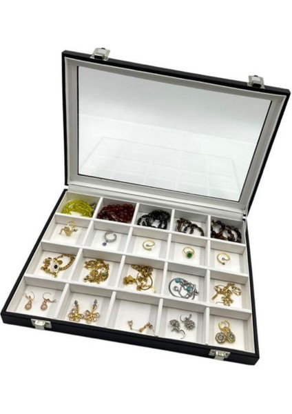 20 Bölmeli Takı Kutusu, Renkli ve Çok Amaçlı Saklama Çözümü