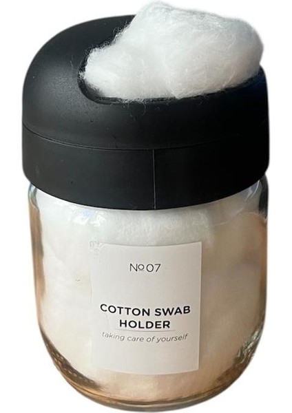 Cam Kapaklı Pamuk Organizeri, Şık ve Kullanışlı Depolama Çözümü