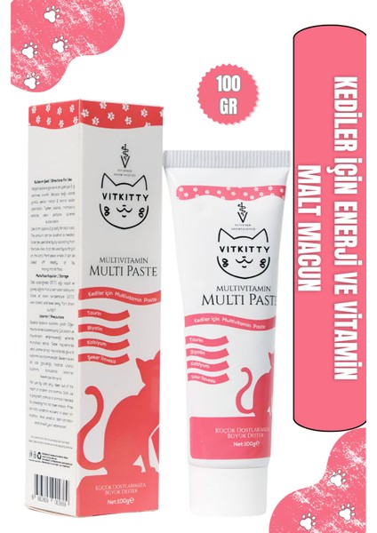 Kediler Için Multivitamin Malt Macun 100 gr (Multivitamin Paste )