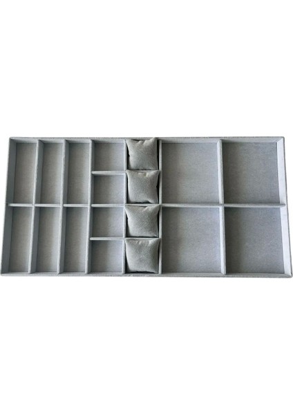 Gri Süet Kumaş Çekmece İçi Takı Düzeni, Yerli Üretim, 70/38 cm fırsatları