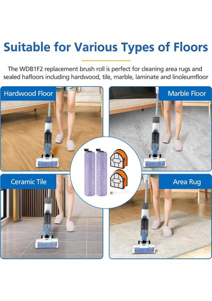 Hydrovac WD101 WD201 WD100 WD200 AW201 Elektrikli Süpürge Parçaları Için WDB1F2 Yedek Fırça Rulosu ve Filtre Paketi (Yurt Dışından) fırsatları