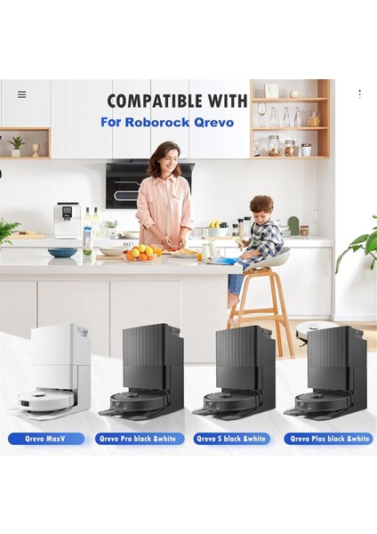 Qs/qrevo Plus/qrevo Pro/qrevo Maxv Robot Süpürge Ana Yan Fırçalar Hepa Filtre Paspas Bezi Toz Torbaları (Yurt Dışından) modelleri