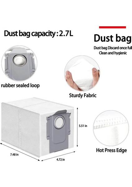 Qrevo Curv Robot Süpürge Yedek Parçaları Ana Yan Fırça Paspas Pedi Hepa Filtre Toz Torbası Aksesuarları ile Uyumludur (Yurt Dışından) modelleri