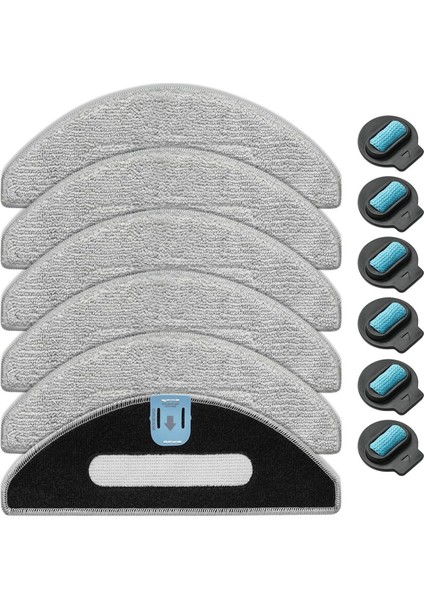 Combo I5/ı5+/j5/j5+ Için Yedek Paspas Pedleri, 6 Mikrofiber Paspas Pedi + 6 Fitil, Yıkanabilir ve Tekrar Kullanılabilir (Yurt Dışından)